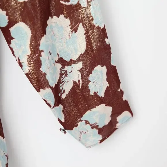 Tanya Taylor Hannah Brown floral lame Dress Size 10 - Picture 8 of 12